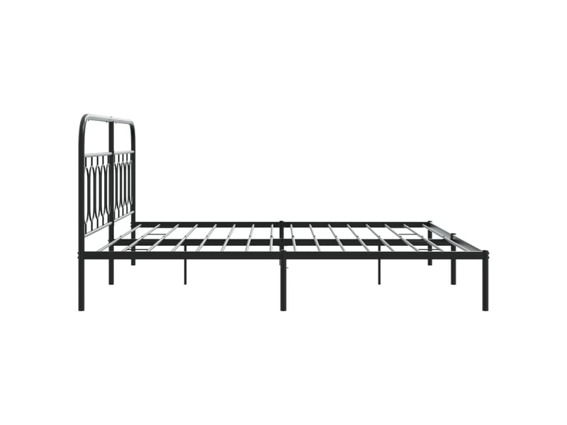  Lit double- lit adulte -  cadre de lit métal sans matelas avec tête de lit noir 200x200cm  - Conforama D