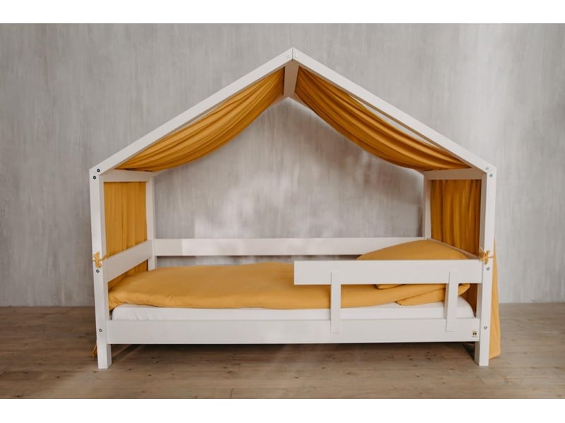  Yappymuslin - rideaux pour lit yappyhytte 75x360 cm - moutarde 4754010388585 - Conforama D
