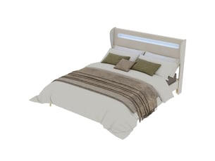Lit 2 places 160x200 cm    coloris beige