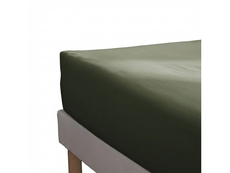  Drap housse 140x190+30 cm percale de coton thym PD25236 - Conforama A