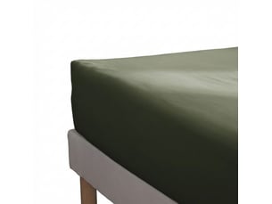 Drap housse 140x190+30 cm percale de coton thym