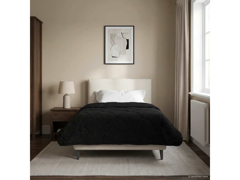  Duvet d'hiver - couette 155 x 220 cm hiver - couette noir respirant  - Conforama B