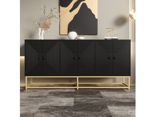 Buffet 6 porte(s) <strong>OKWISH</strong> <strong></strong> - 160 cm coloris noir