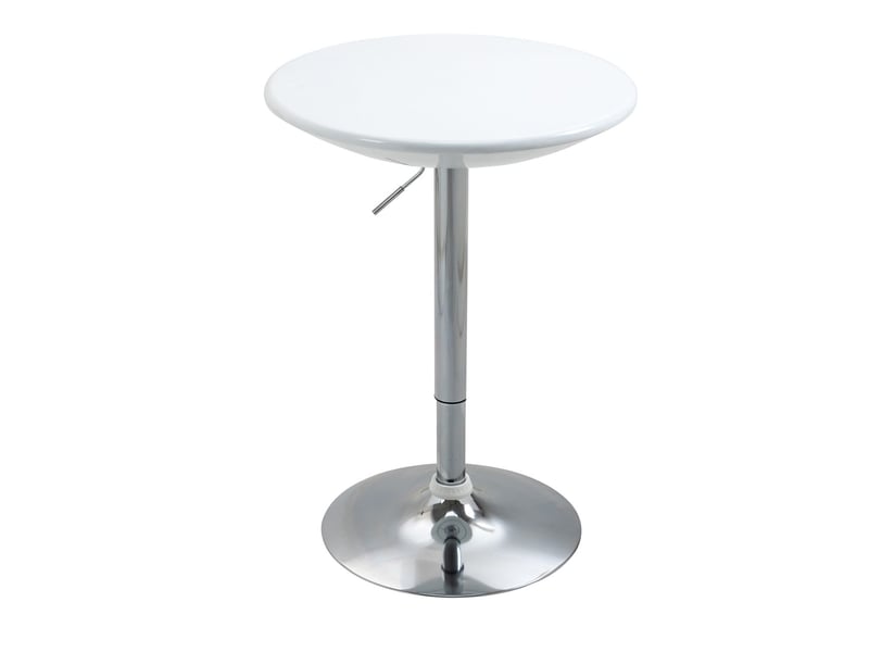 Table à manger ø60x80x100, finition laquée brillant table de cuisine et chaises, hauteur réglable, structure métal robuste - Conforama A