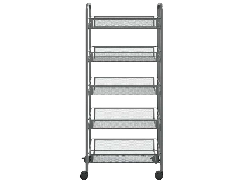  Desserte de cuisine, chariot de rangement à 5 niveaux gris 46x26x105 cm fer  - Conforama C