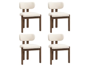 Lot de 4 chaises de salle à manger 54x54x79 cm en tissu bouclette, noyer