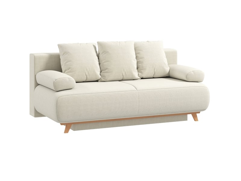  Canapé-lit 188x100x84 cm dossier réglable rangement caché bois beige  - Conforama A