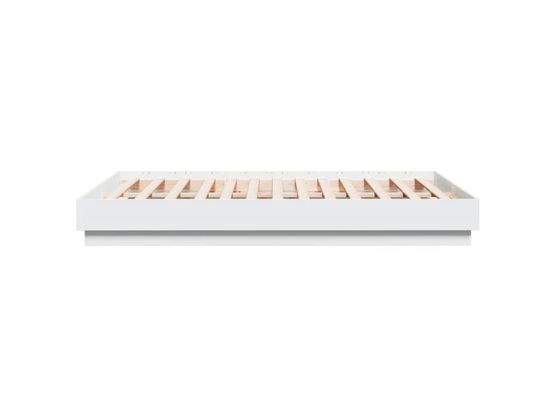  Lit double- lit adulte -  cadre de lit sans matelas blanc 135x190 cm  - Conforama D