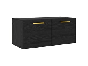 Meuble mural, rangement salon 80 x 36.5 x 35 cm bois d'ingénierie chêne noir shl3427