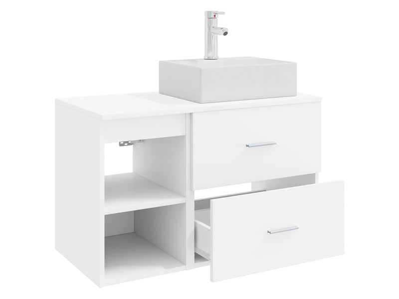Ensemble de mobilier de salle de bain 2 pcs blanc shl919 - Conforama D