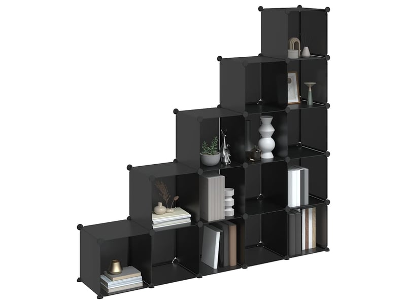  Cubes de rangement 15 pcs noir pp  - Conforama D