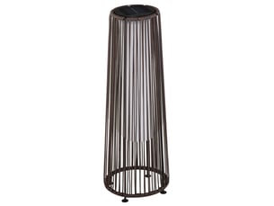 Borne solaire d'extérieur 21,5 x 21,5 x 61 cm brun en rotin, led à allumage automatique