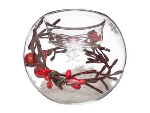 Photophore boule décoré verre