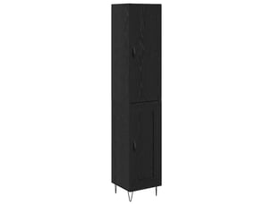 Buffet - haut armoire chêne noir 34,5 x 34 x 90 cm bois d'ingénierie