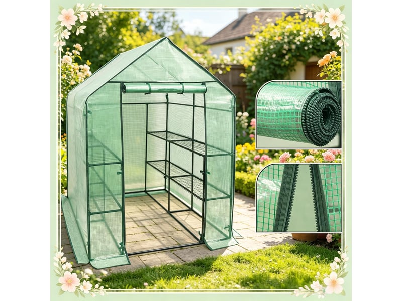  Serre de jardin durable, protection des plantes, serre à tomates avec porte zippée  - Conforama D