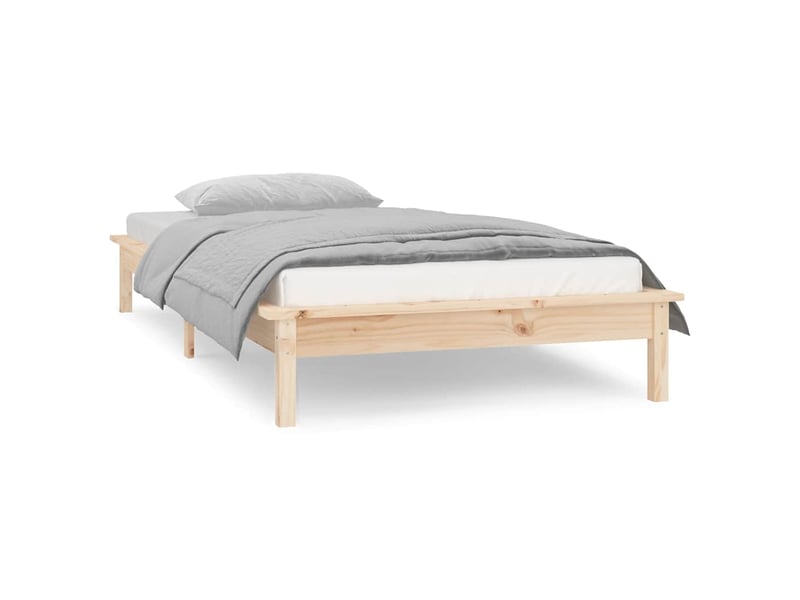 Lit simple- lit adulte -  cadre de lit à led sans matelas 90x200 cm bois massif  - Conforama C