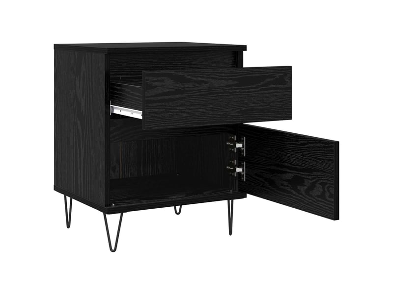  Table de chevet - table de lit chêne noir 40 x 35 x 50 cm bois d'ingénierie  - Conforama D