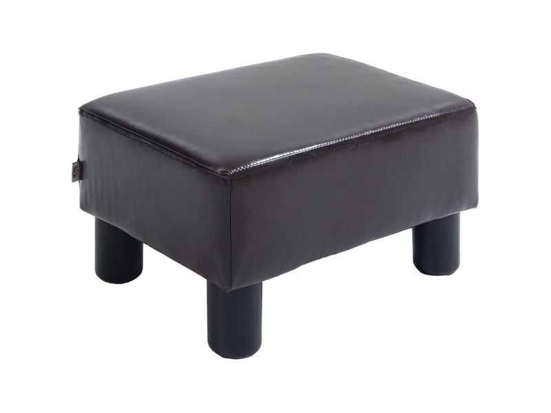  Pouf repose-pieds 40x30x24 cm rectangulaire polyuréthane (pu) marron  - Conforama A