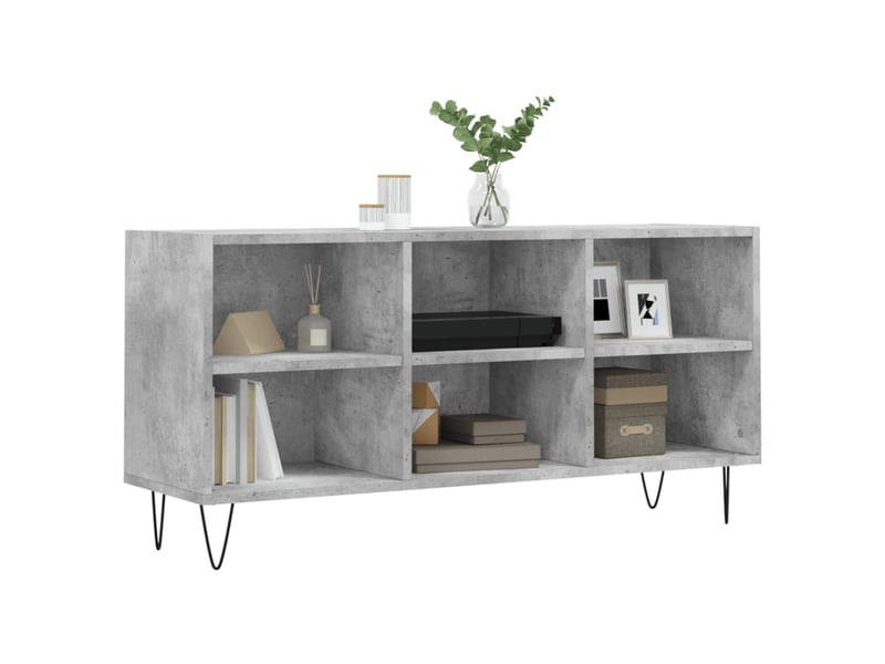  Meuble tv - banc tv - meuble de rangement gris béton 103,5x30x50 cm bois d'ingénierie  - Conforama C