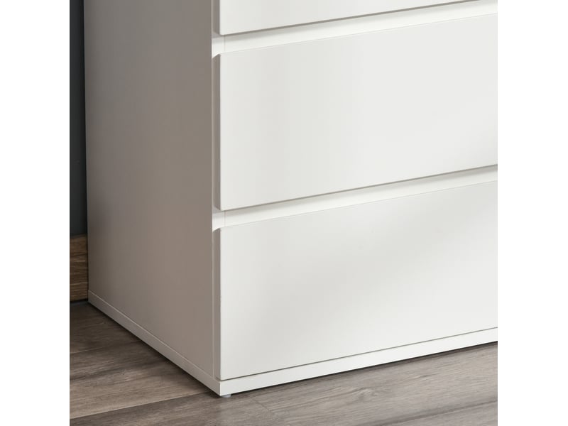  Commode à 4 tiroirs 55 x 33 x 80 cm – blanc – fermeture amortie et fixation murale anti-basculement  - Conforama D