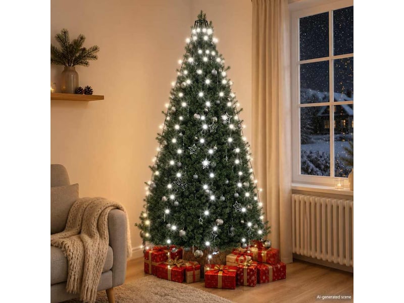 Guirlande lumineuse d'arbre de noël 210 led blanc froid 210 cm  - Conforama B