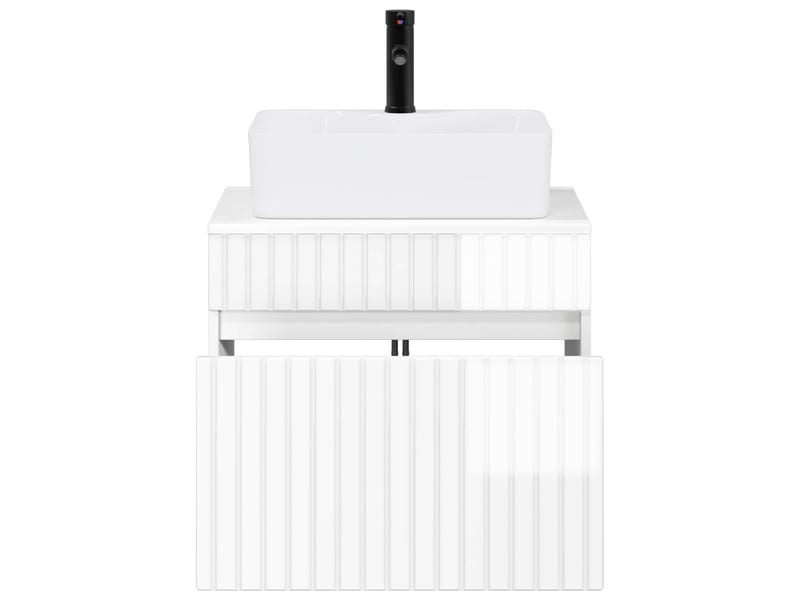  Ensemble de mobilier de salle de bain blanc brillant cf64588  - Conforama C