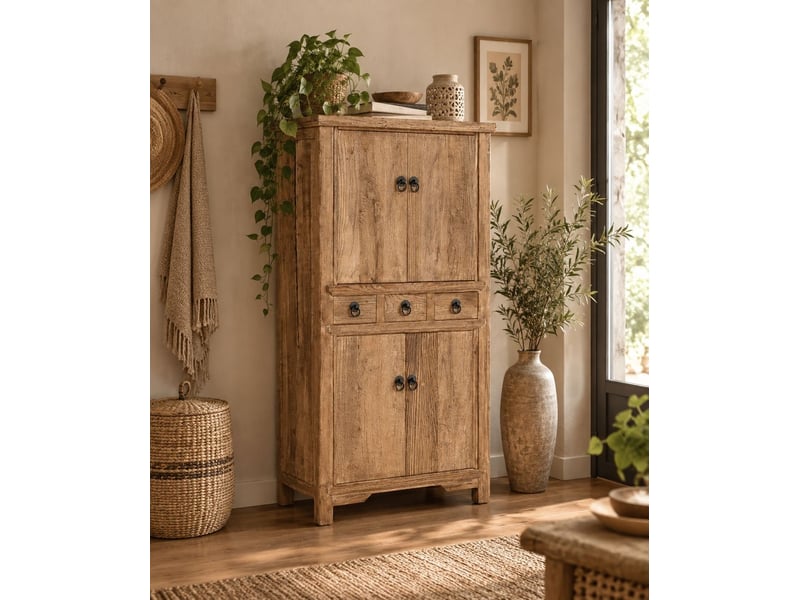  Armoire en bois beige 84x38x150 cm h  - Conforama B