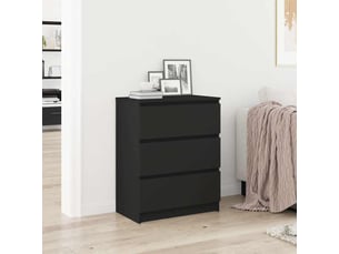 Buffet - bahut - meuble de rangement noir 60x35x76 cm bois d'ingénierie