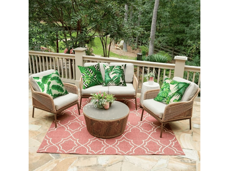  Lot de 4 housse de coussin - extérieur housse de coussin, lot de 4 imperméable plante tropicale verte motif canapé taie d'oreiller pour patio jardin salon chambre décoration, 45x4, 45 x 45 cm  - Conforama D