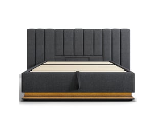 Lit avec rangement 180x200 cm <strong>CHICFURN</strong> <strong></strong> coloris gris