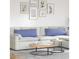 Lot de 2 coussins de canapé, coussins décoratifs tissu bleu denim 120 x 40 cm cf58783