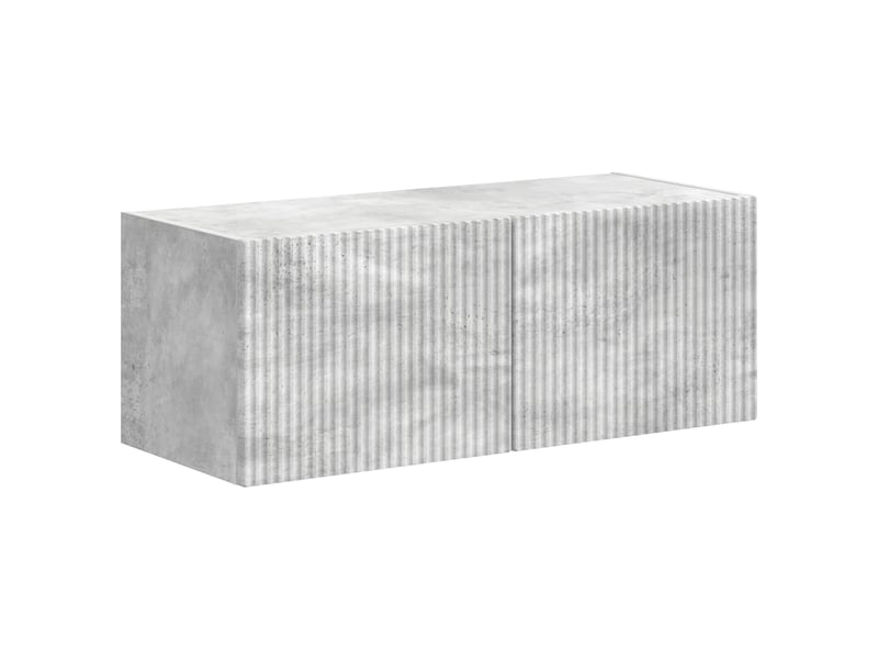  Ensemble meuble tv - banc tv - meuble de rangement 4 pcs gris béton bois d'ingénierie  - Conforama E