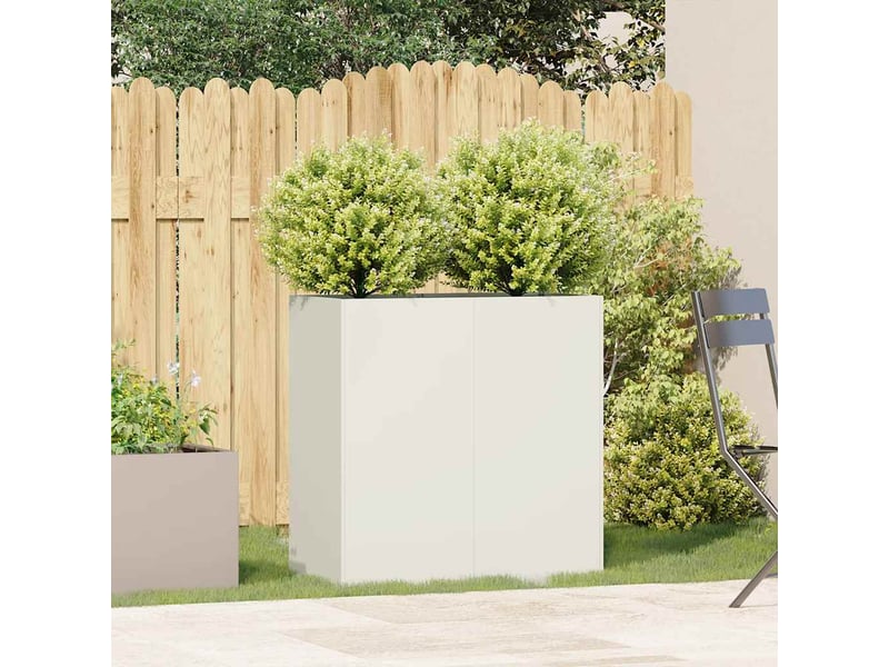  Jardinière - bac à fleurs blanc 80x40x80 cm acier laminé à froid  - Conforama C