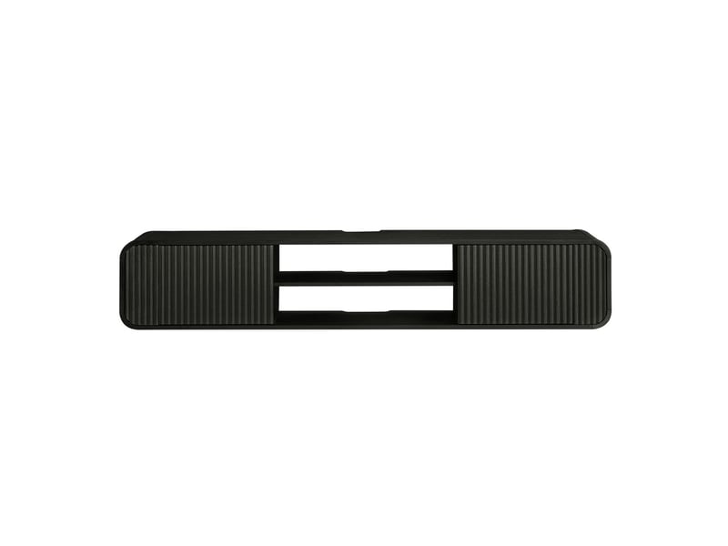  Meuble tv 160 cm rangement ouvert meuble de salon installation murale compartiments ouverts meuble de rangement suspendu finition noire  - Conforama A