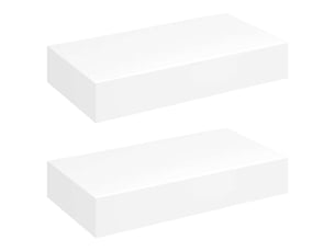 Lot de 2 étagères murales avec tiroirs blanc 48 cm cf43241