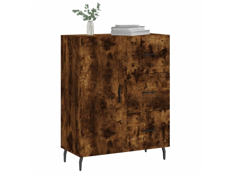  Buffet - bahut - meuble de rangement chêne fumé 69,5x34x90 cm bois d'ingénierie  - Conforama C