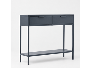 Nordlys - table console en métal 2 tiroirs metal bleu