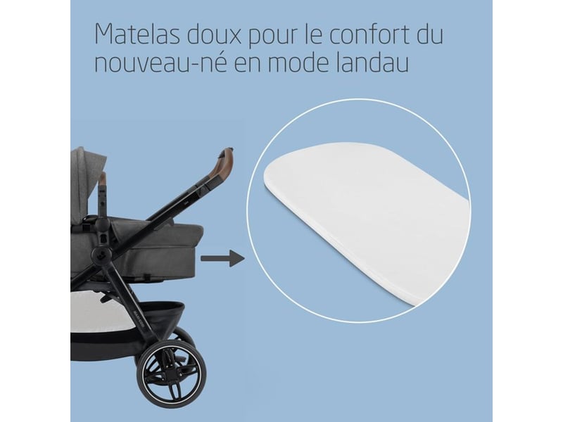 Poussette trio 3 en 1 zelia s cabriofix i-size gris fonce 1988551110 - Conforama E