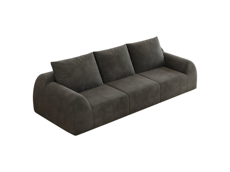  Canapé 257 cm en mousse compressée, sans montage, sans accoudoirs, gris foncé – salon, chambre, appartement  - Conforama A