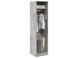 Garde-robe chambre, armoire de rangement gris béton 50x50x200 cm aggloméré shl54387