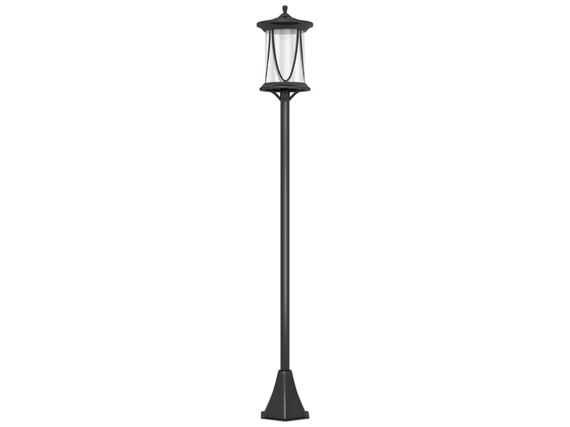  Lampadaire solaire de jardin led,meulva,17x17x127 cm,détecteur de luminosité,abs,noir  - Conforama A