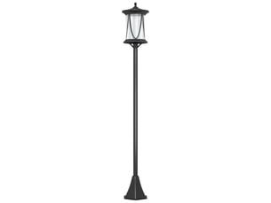Lampadaire solaire de jardin led,meulva,17x17x127 cm,détecteur de luminosité,abs,noir