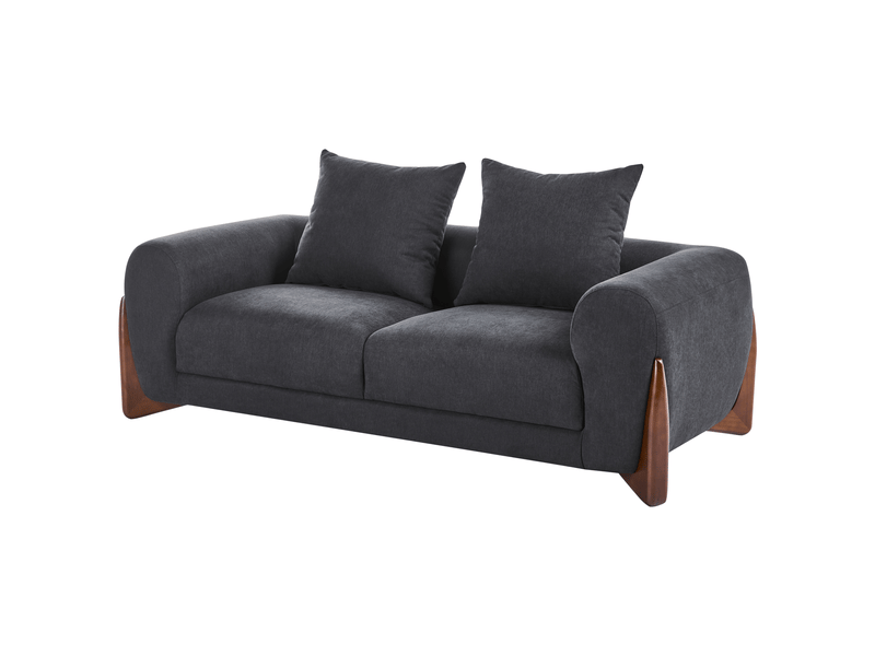 Canapé 2 places vinliden noir - Conforama D