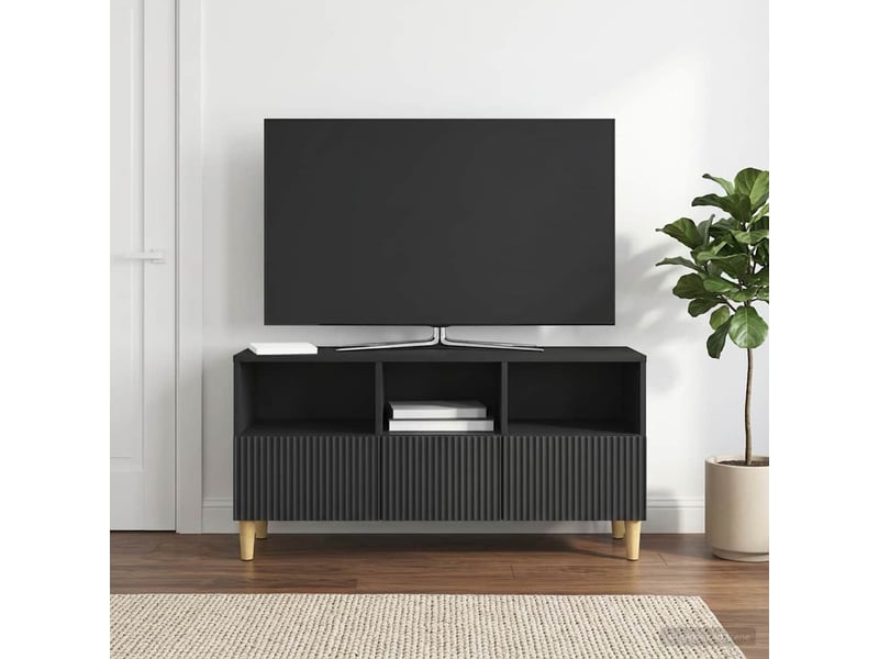  Meuble tv - banc tv - meuble de rangement 102 x 34,5 x 50 cm noir bois d'ingénierie  - Conforama B