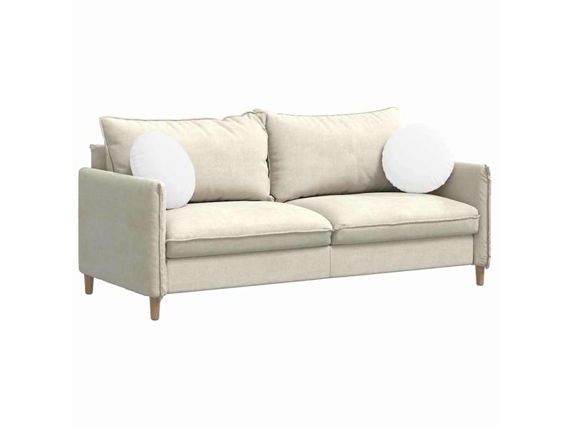  Lot de 2 coussins de siège, coussins décoratifs tissu blanc ø40 x 13 cm cf59763  - Conforama C