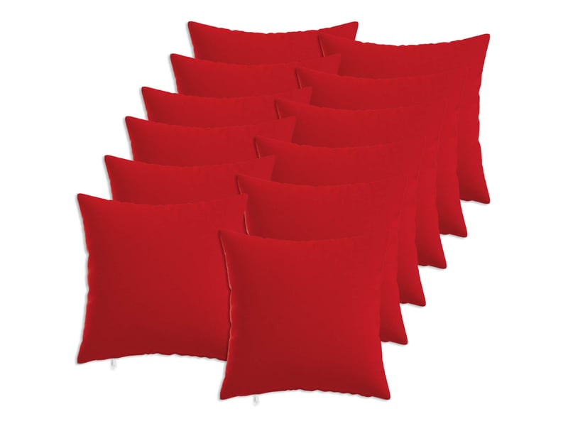 Lot de 12 coussins avec oreiller, coussins décoratifs heerlen rouge tissu cf50105 - Conforama B