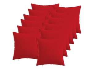 Lot de 12 coussins avec oreiller, coussins décoratifs heerlen rouge tissu cf50105