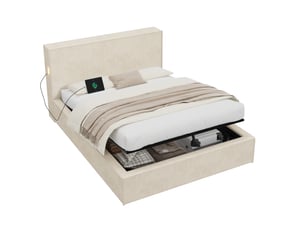 Lit coffre 120x200cm OKWISH coloris beige