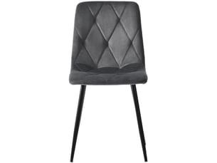 Lot de 4 chaises de salle à manger, chaise élégant, pied en métal, tissu velours gris foncé