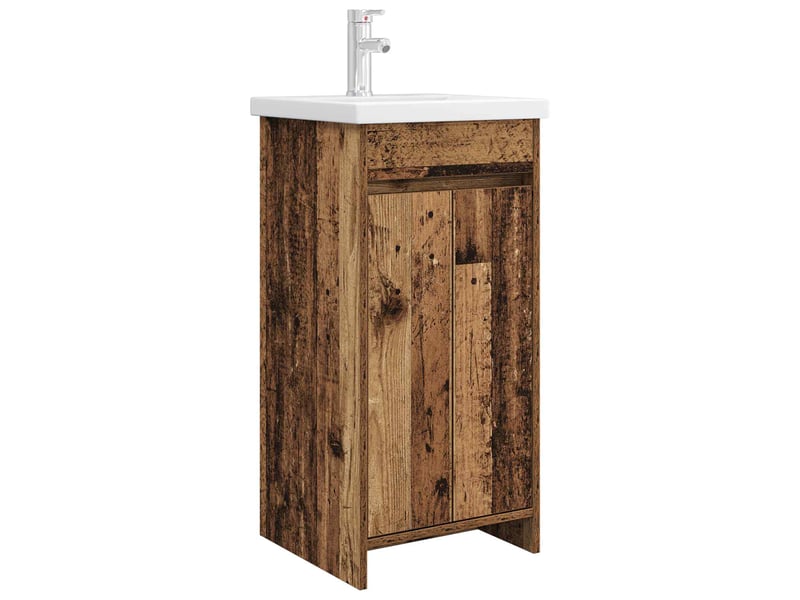  Meuble de salle de bain avec évier bois ancien shl29  - Conforama A